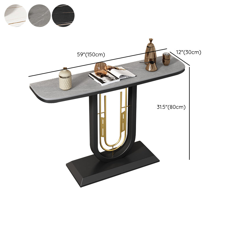 Glam Console Table Half Moon Antique Finish Console Sofa Table