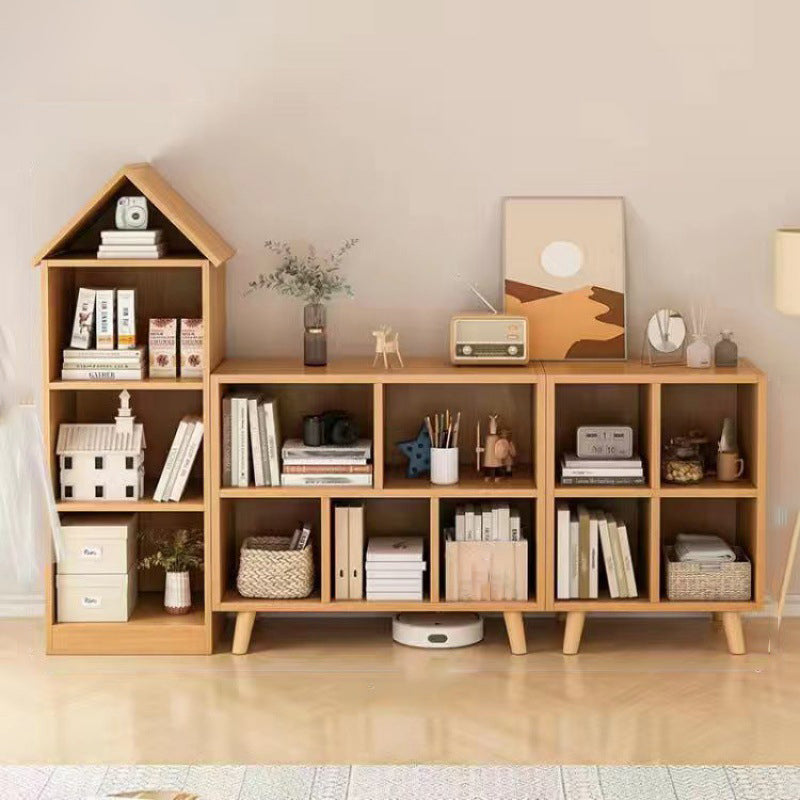 Engineered Wood Closed Back Bookshelf Standard Modern Bookcase