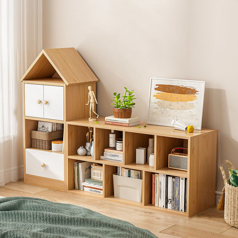 Engineered Wood Closed Back Bookshelf Standard Modern Bookcase