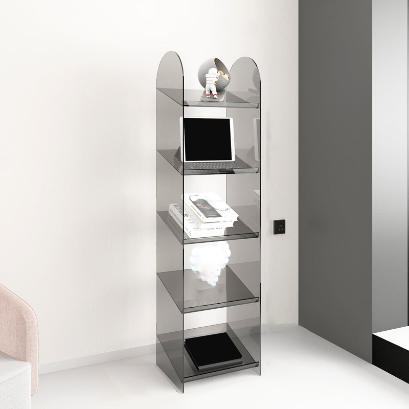 Modern Style Bookshelf Open Back Standard Acrylic Bookcase with Shelves