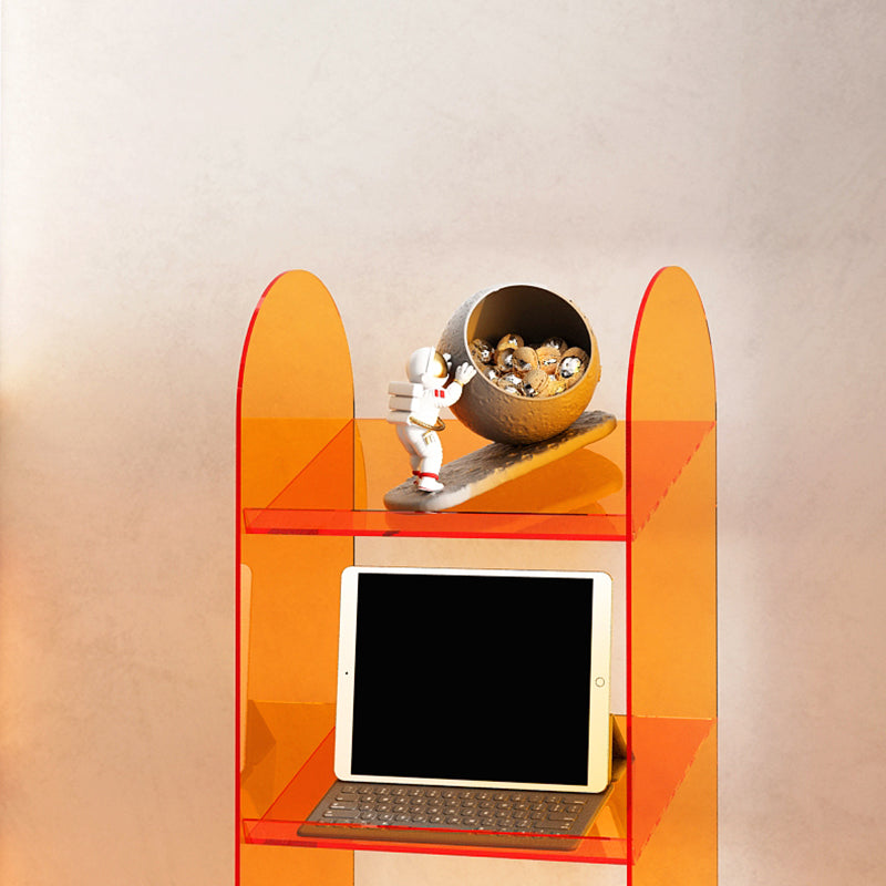 Modern Style Bookshelf Open Back Standard Acrylic Bookcase with Shelves