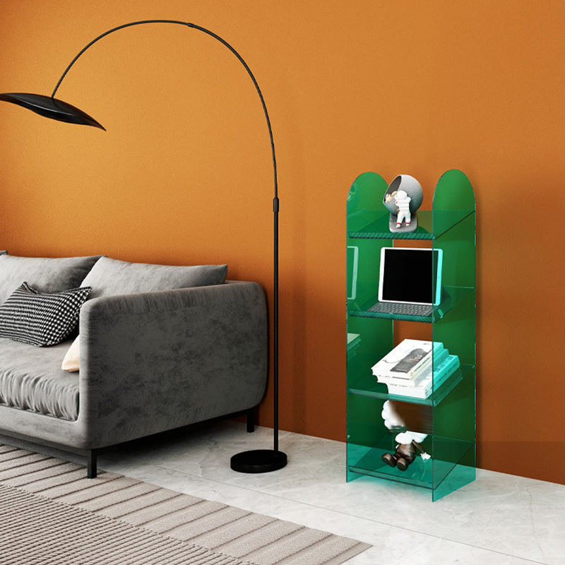 Modern Style Bookshelf Open Back Standard Acrylic Bookcase with Shelves