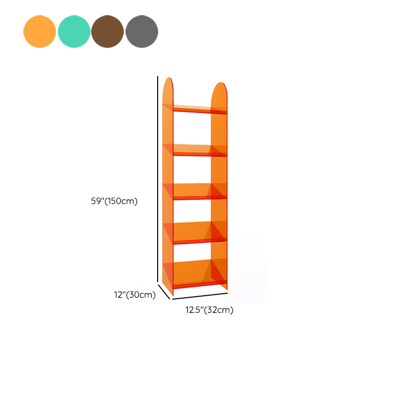 Modern Style Bookshelf Open Back Standard Acrylic Bookcase with Shelves