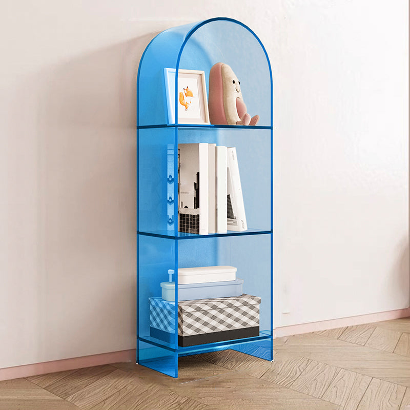 Modern Style Bookshelf Closed Back Standard Acrylic Bookcase with Shelves