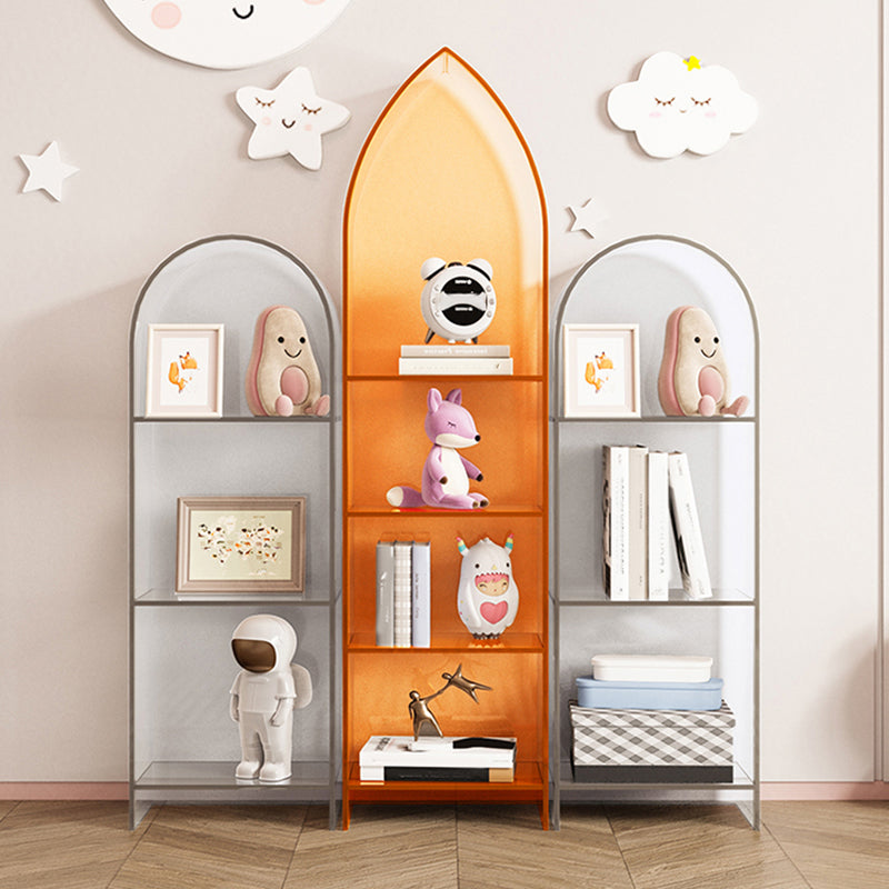 Modern Style Bookshelf Closed Back Standard Acrylic Bookcase with Shelves