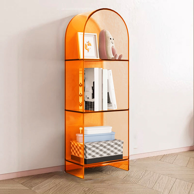 Modern Style Bookshelf Closed Back Standard Acrylic Bookcase with Shelves