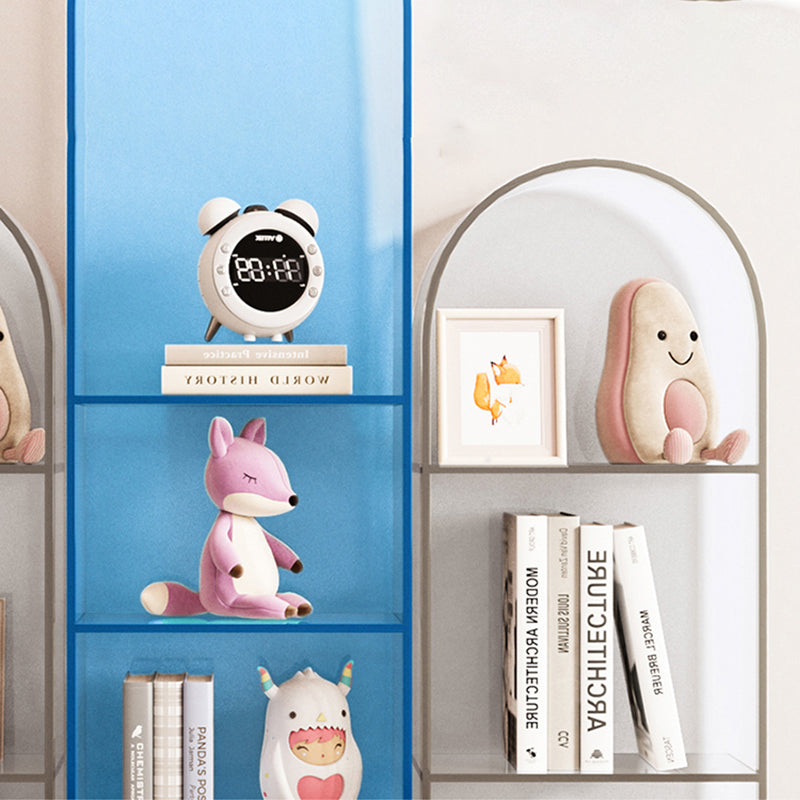 Modern Style Bookshelf Closed Back Standard Acrylic Bookcase with Shelves