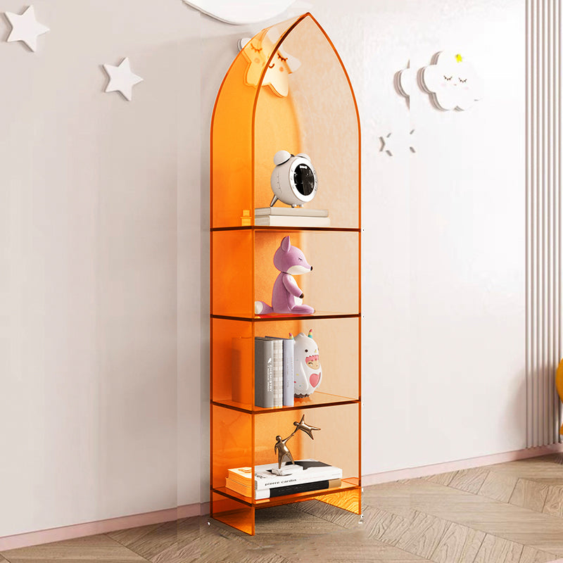 Modern Style Bookshelf Closed Back Standard Acrylic Bookcase with Shelves