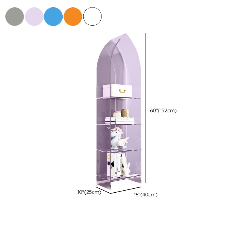 Modern Style Bookshelf Closed Back Standard Acrylic Bookcase with Shelves
