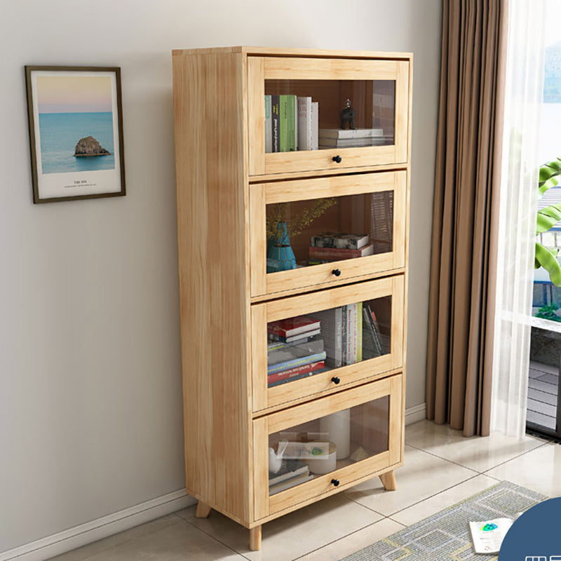 Scandinavian Closed Back Book Shelf Standard Wooden Bookcase