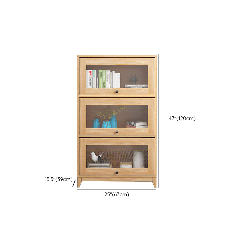 Scandinavian Closed Back Book Shelf Standard Wooden Bookcase