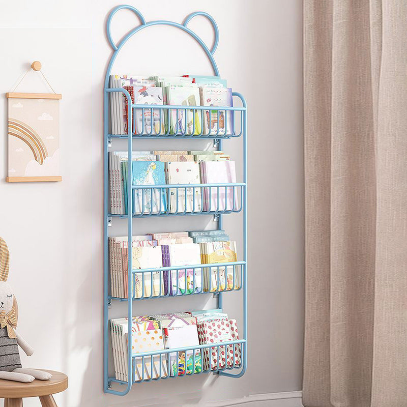 Metal Floating Bookshelf Closed Back Contemporary Bookcase with Shelves