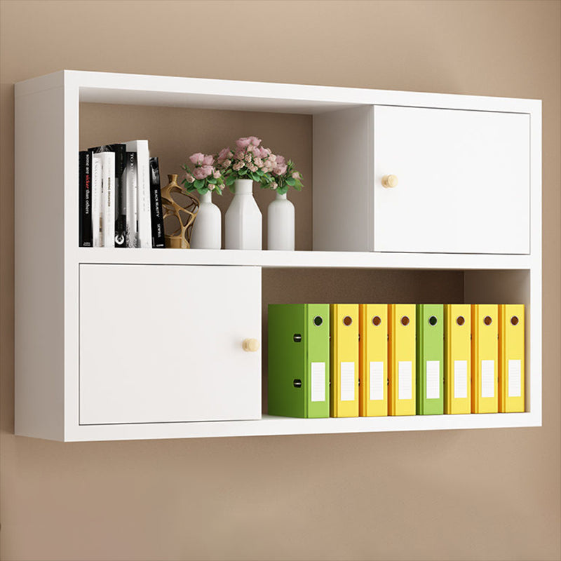 Wood Closed Back Bookshelf Floating Contemporary Bookcase with Shelves