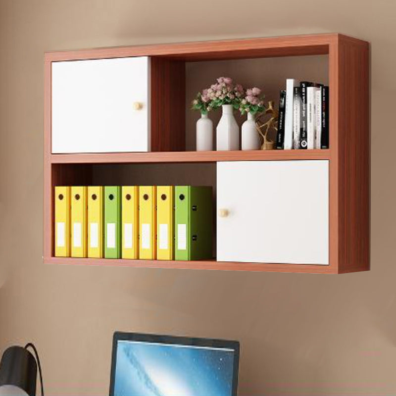 Wood Closed Back Bookshelf Floating Contemporary Bookcase with Shelves