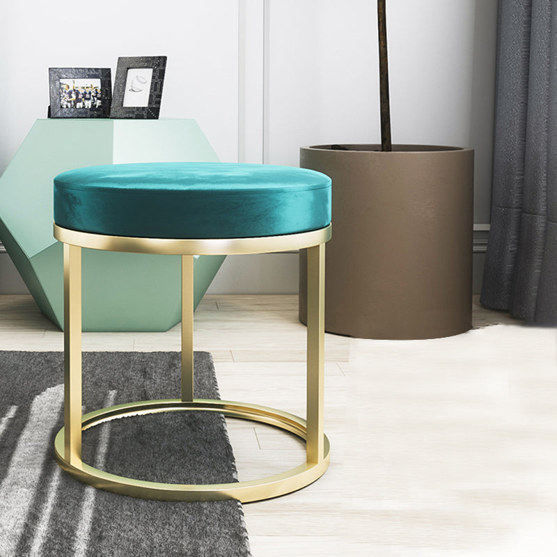 Solid Color Flannel Standard Stool Modern Simple Round Footstool