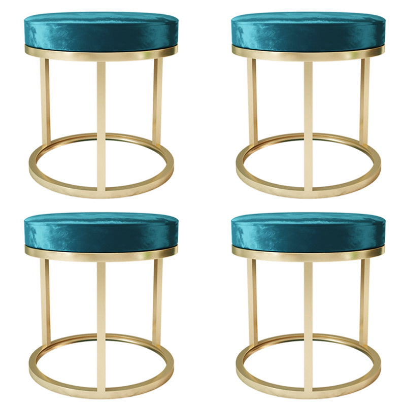 Solid Color Flannel Standard Stool Modern Simple Round Footstool