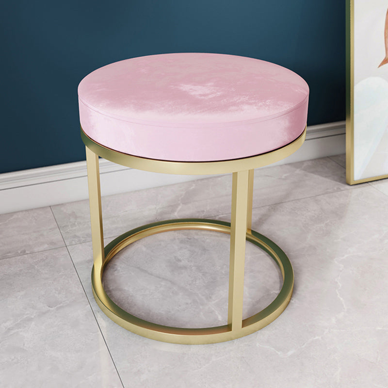 Solid Color Flannel Standard Stool Modern Simple Round Footstool