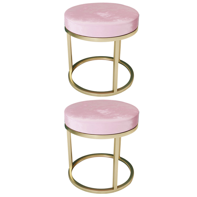 Solid Color Flannel Standard Stool Modern Simple Round Footstool