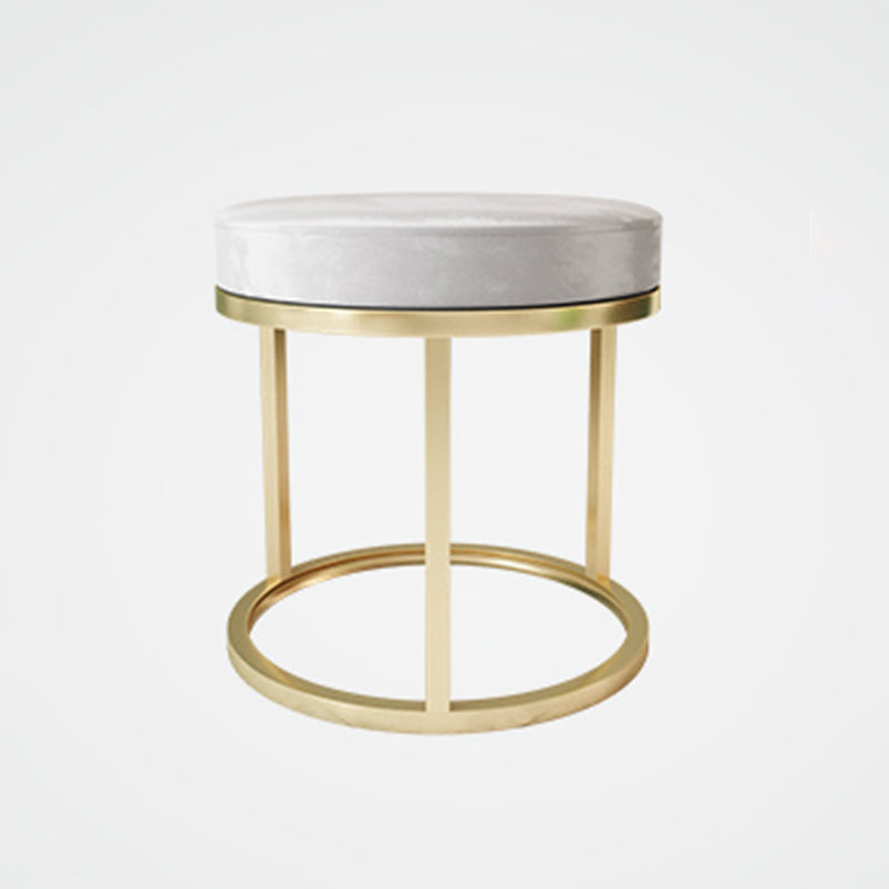 Solid Color Flannel Standard Stool Modern Simple Round Footstool