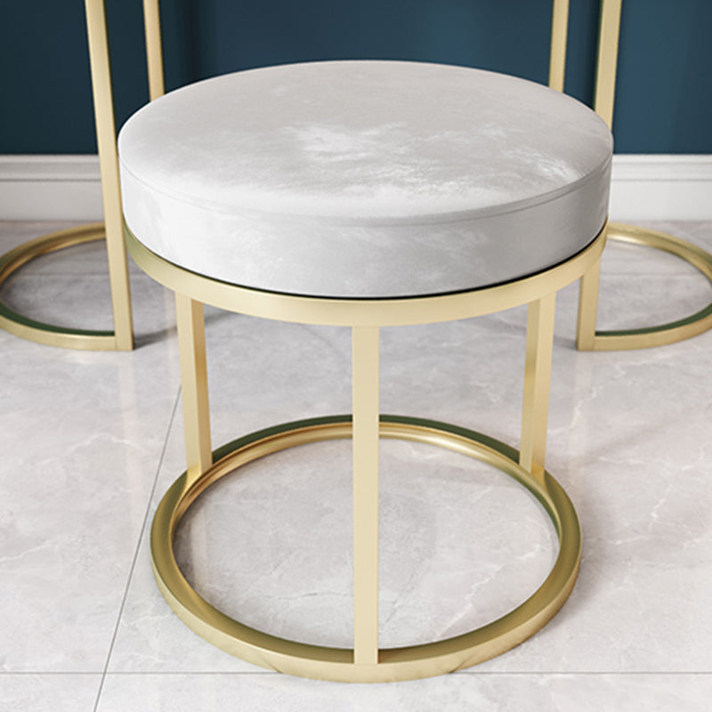 Solid Color Flannel Standard Stool Modern Simple Round Footstool