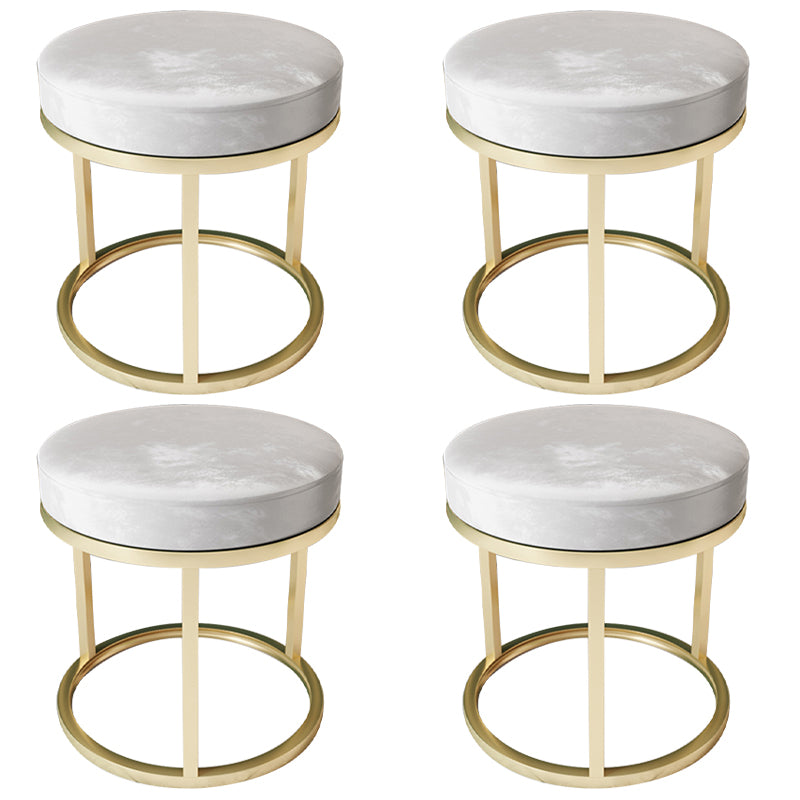 Solid Color Flannel Standard Stool Modern Simple Round Footstool