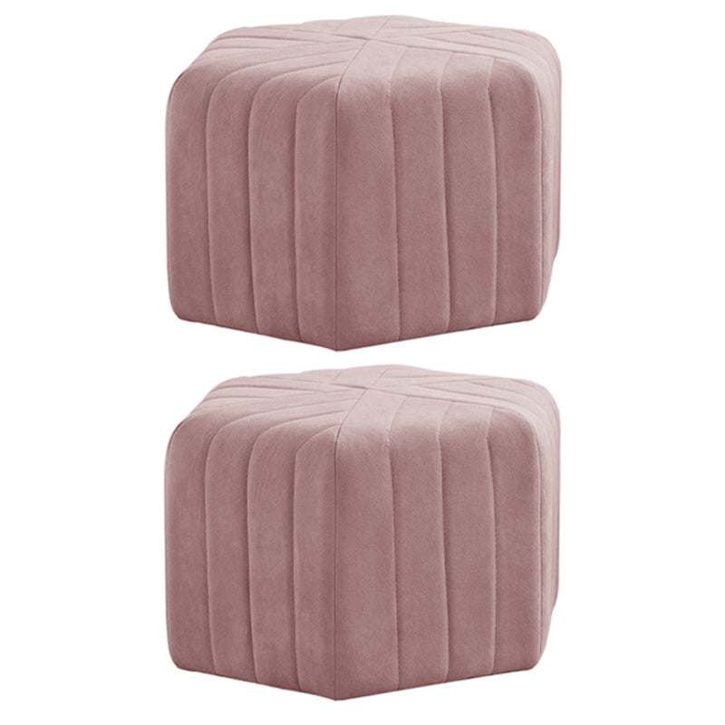 Solid Color Plush Footstool Modern Simple Hexagon Padded Foot Stool
