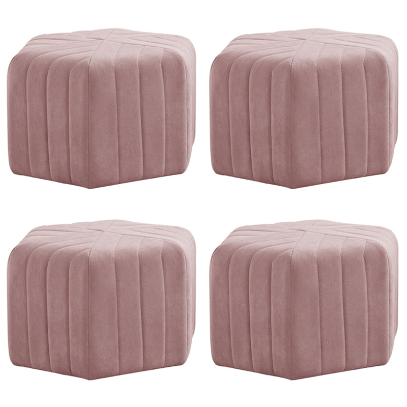 Solid Color Plush Footstool Modern Simple Hexagon Padded Foot Stool