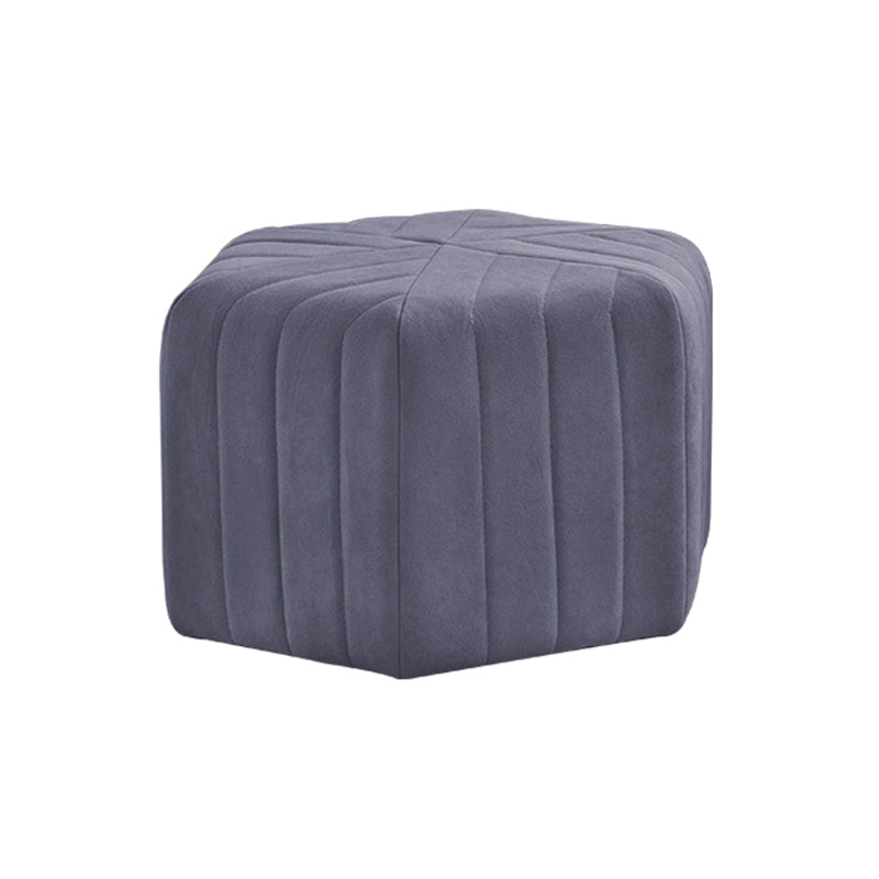 Solid Color Plush Footstool Modern Simple Hexagon Padded Foot Stool