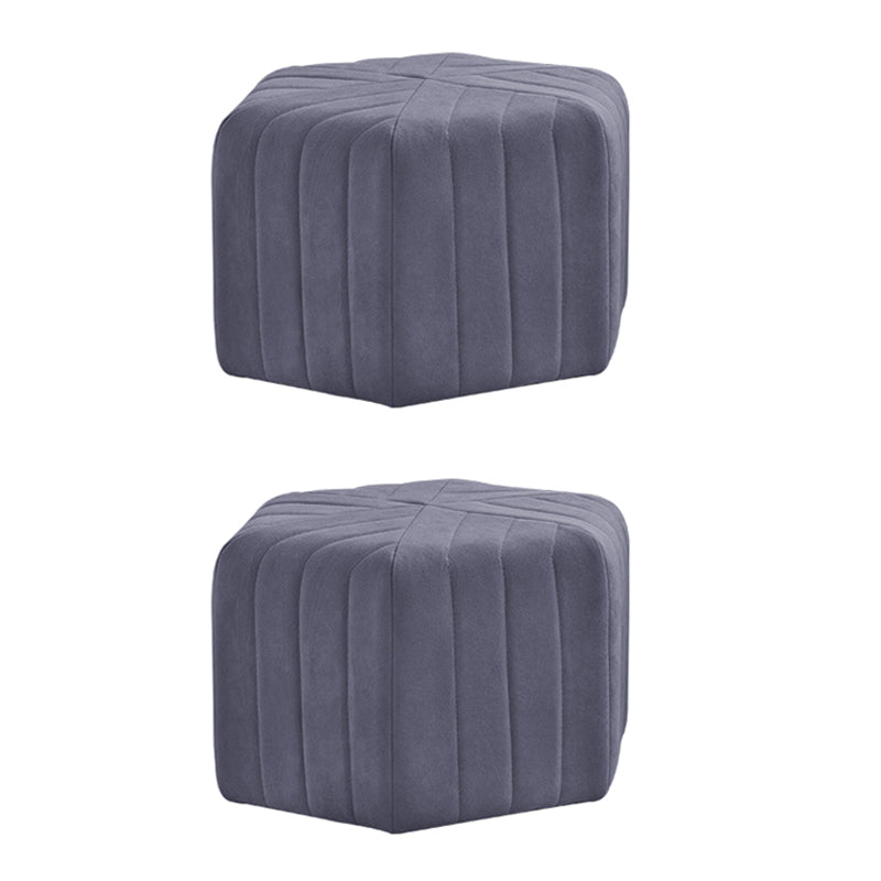 Solid Color Plush Footstool Modern Simple Hexagon Padded Foot Stool