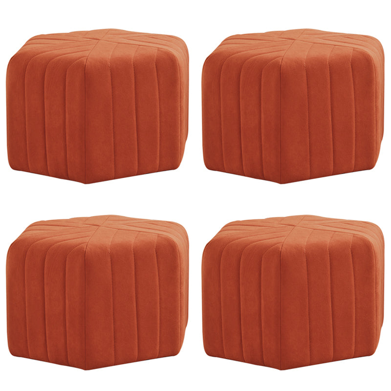 Solid Color Plush Footstool Modern Simple Hexagon Padded Foot Stool