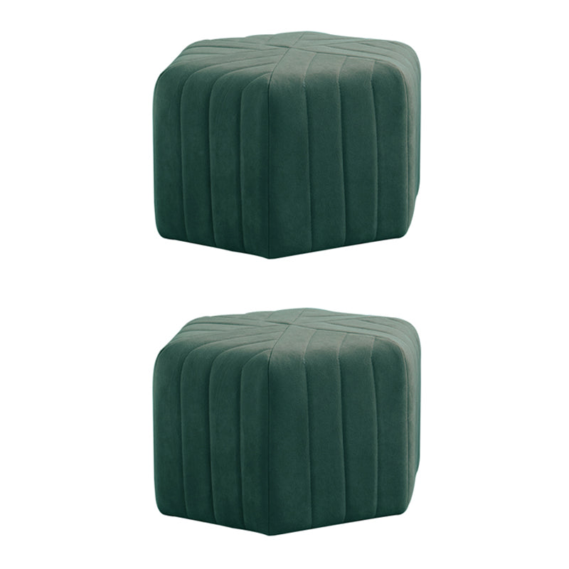 Solid Color Plush Footstool Modern Simple Hexagon Padded Foot Stool