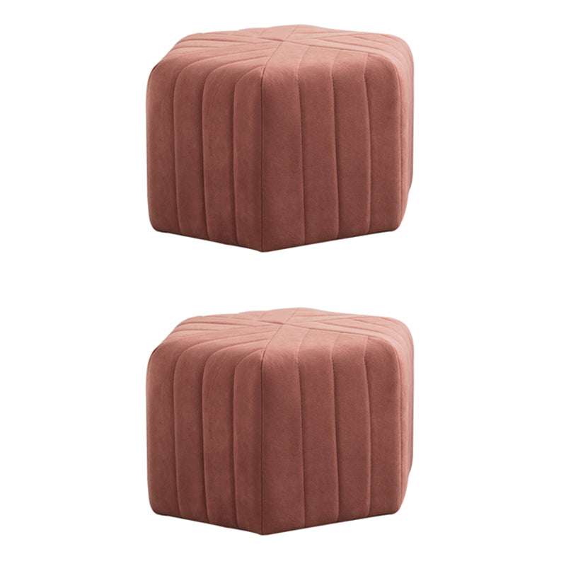 Solid Color Plush Footstool Modern Simple Hexagon Padded Foot Stool