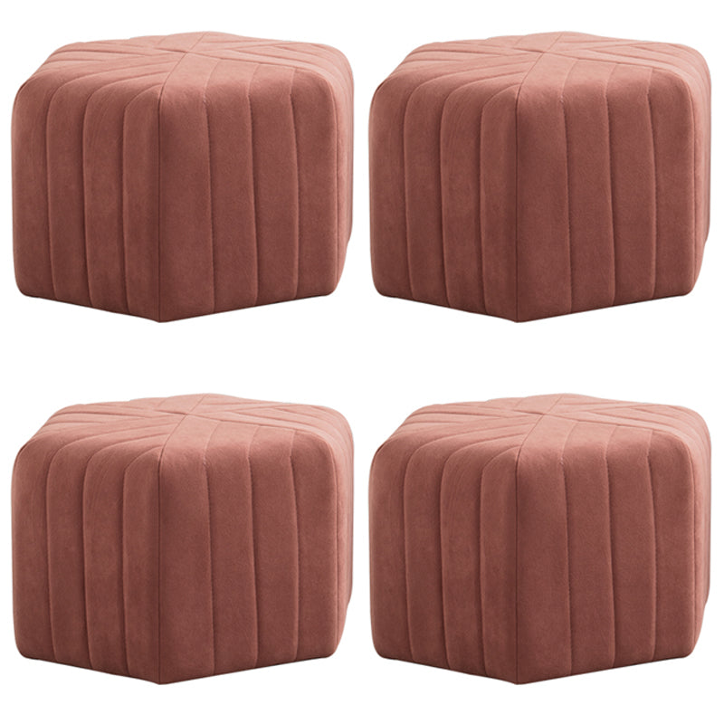 Solid Color Plush Footstool Modern Simple Hexagon Padded Foot Stool