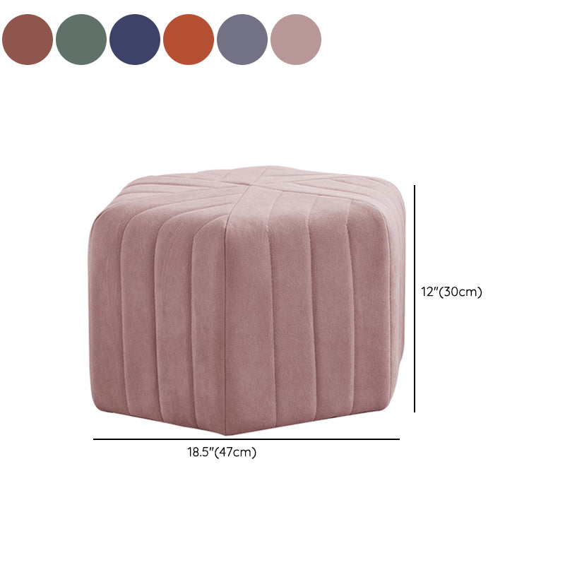 Solid Color Plush Footstool Modern Simple Hexagon Padded Foot Stool