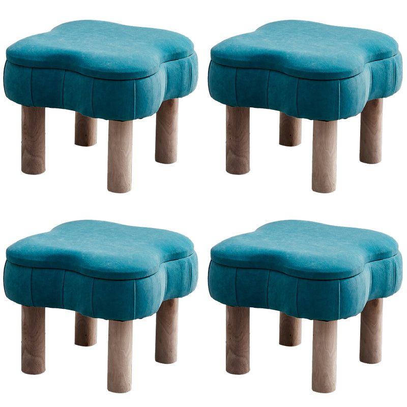 Solid Color Fabric Standard Stool Modern Simple Unique Shape Upholstered Footstool