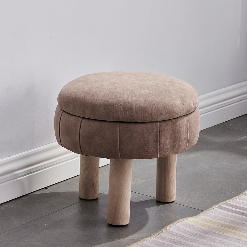 Solid Color Fabric Standard Stool Modern Simple Unique Shape Upholstered Footstool
