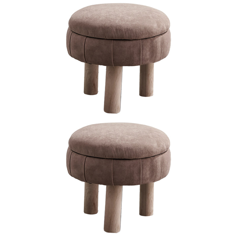 Solid Color Fabric Standard Stool Modern Simple Unique Shape Upholstered Footstool