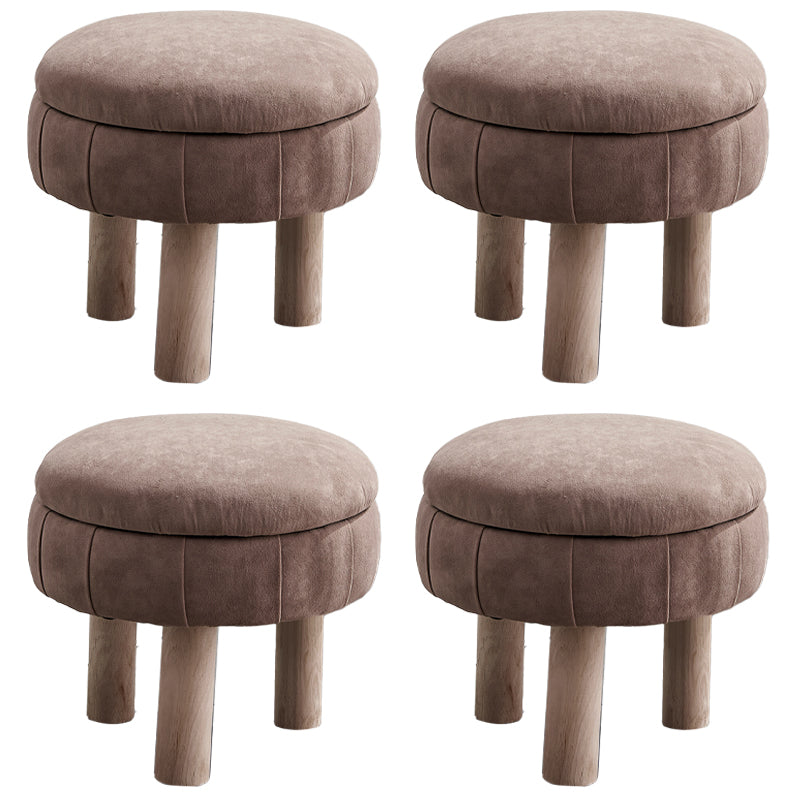 Solid Color Fabric Standard Stool Modern Simple Unique Shape Upholstered Footstool