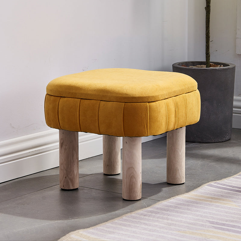 Solid Color Fabric Standard Stool Modern Simple Unique Shape Upholstered Footstool