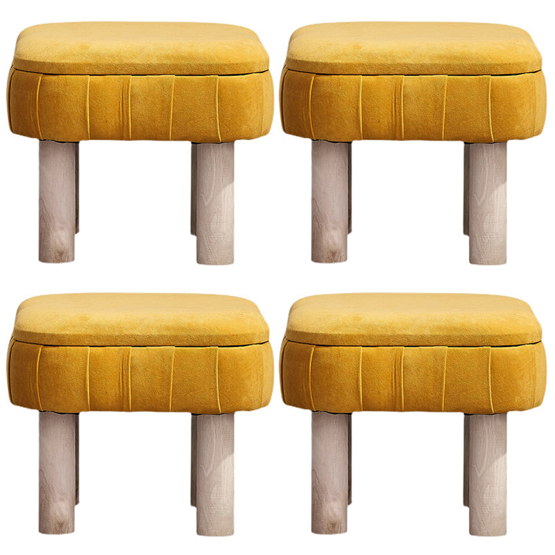 Solid Color Fabric Standard Stool Modern Simple Unique Shape Upholstered Footstool