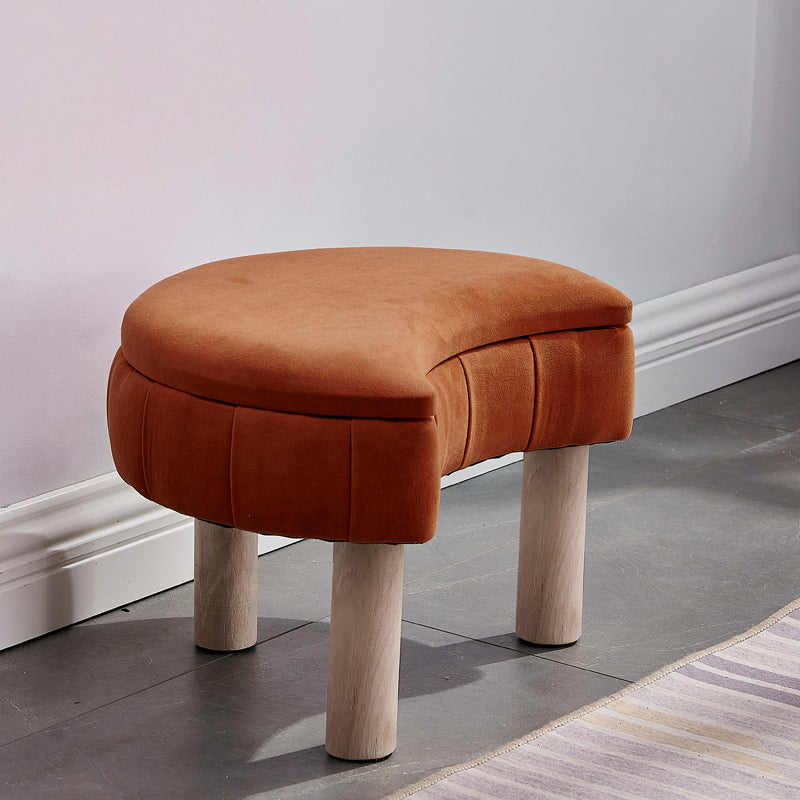 Solid Color Fabric Standard Stool Modern Simple Unique Shape Upholstered Footstool