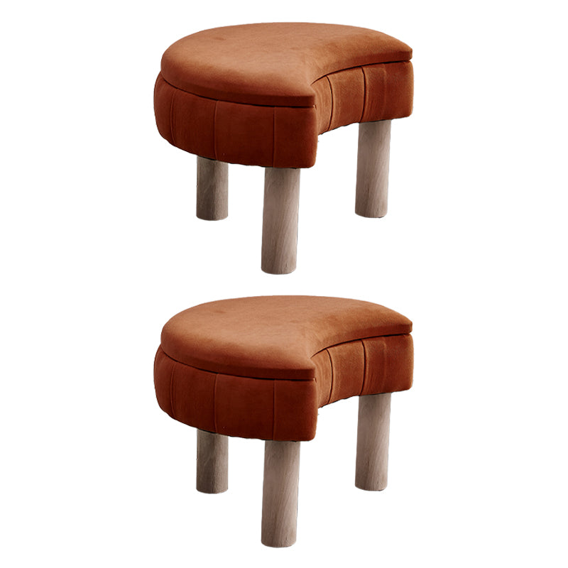 Solid Color Fabric Standard Stool Modern Simple Unique Shape Upholstered Footstool