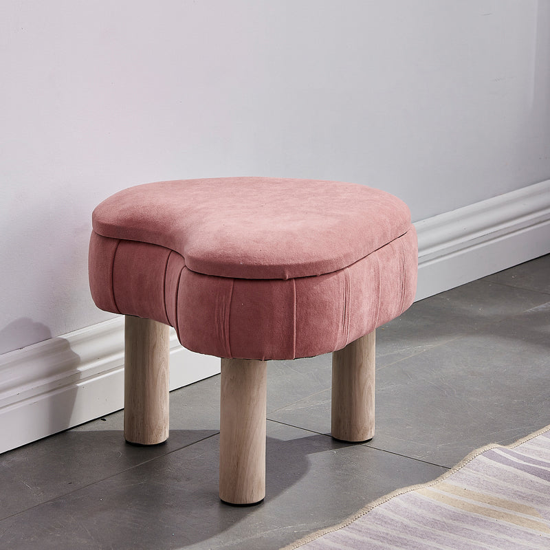 Solid Color Fabric Standard Stool Modern Simple Unique Shape Upholstered Footstool