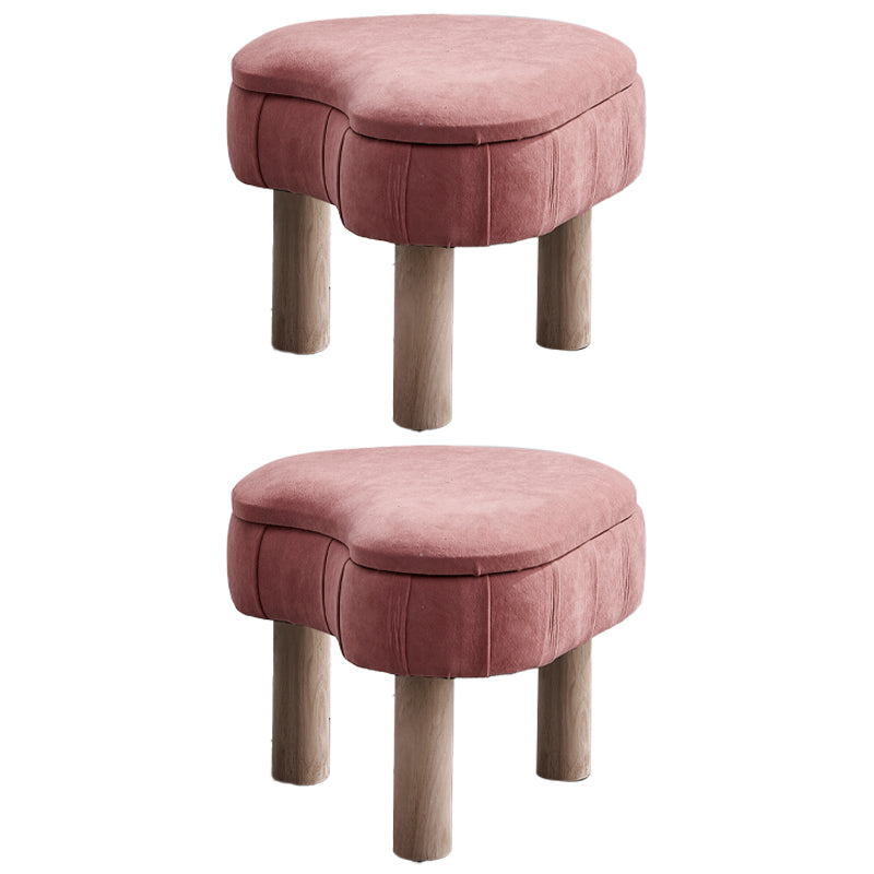 Solid Color Fabric Standard Stool Modern Simple Unique Shape Upholstered Footstool