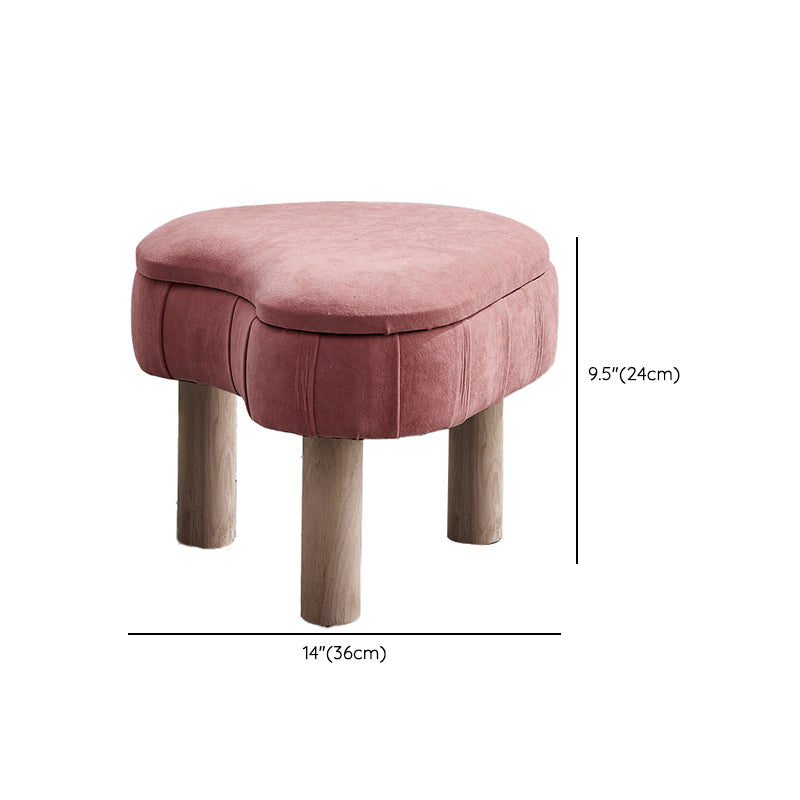 Solid Color Fabric Standard Stool Modern Simple Unique Shape Upholstered Footstool
