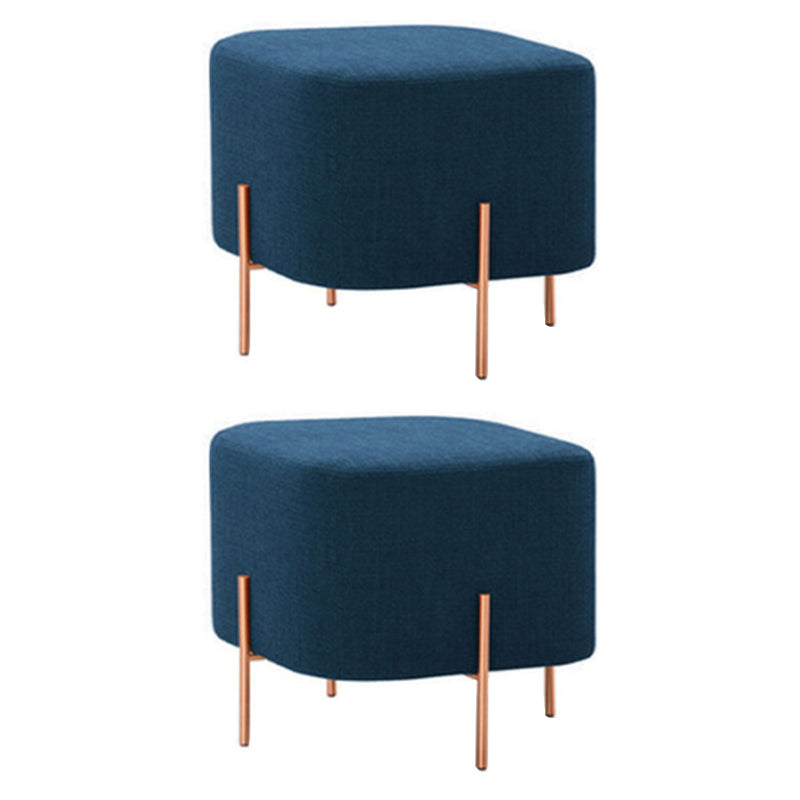 Solid Color Fabric Standard Stool Modern Simple Square Upholstered Footstool