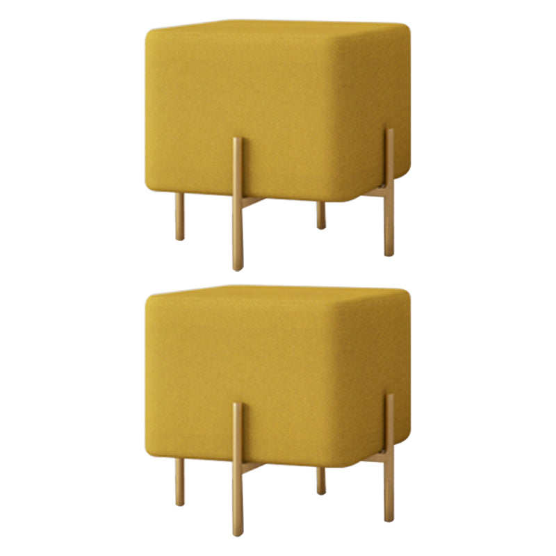 Solid Color Fabric Standard Stool Modern Simple Square Upholstered Footstool