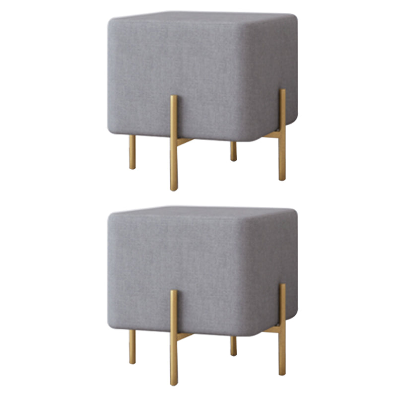 Solid Color Fabric Standard Stool Modern Simple Square Upholstered Footstool