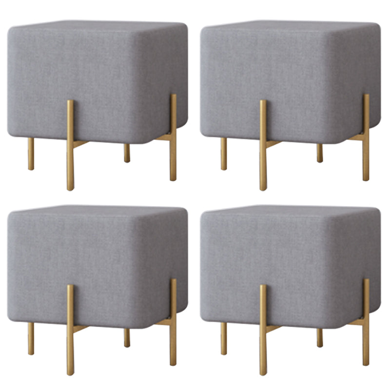 Solid Color Fabric Standard Stool Modern Simple Square Upholstered Footstool