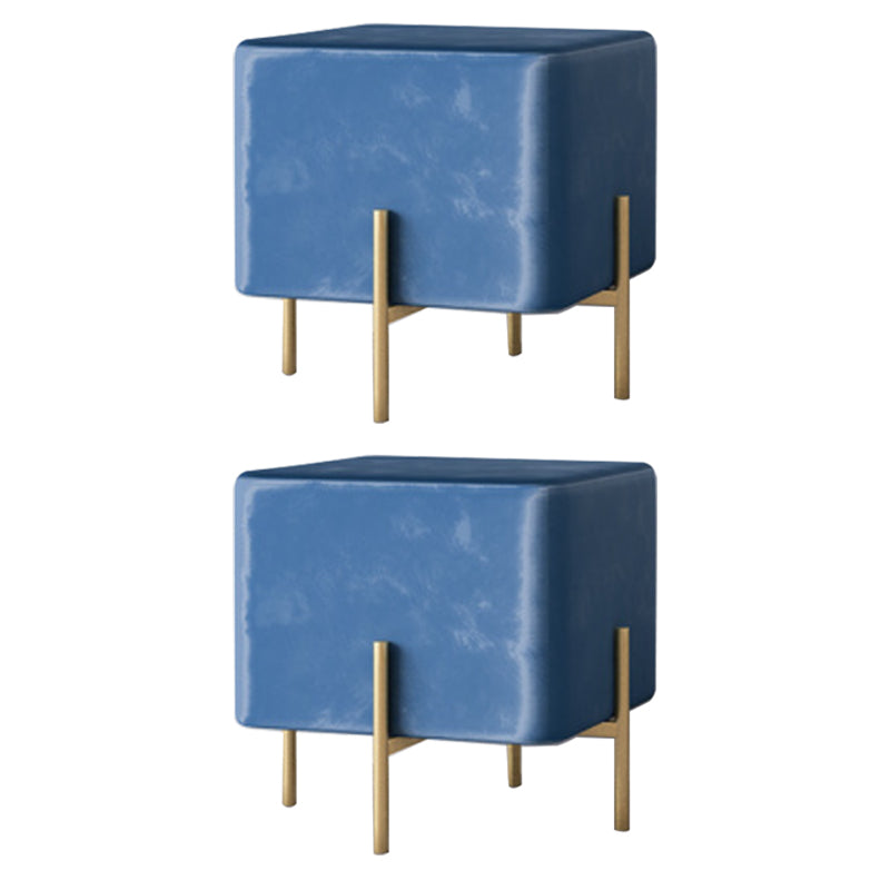 Solid Color Fabric Standard Stool Modern Simple Square Upholstered Footstool